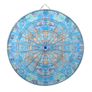 Cible De Fléchettes Joli floral pastel bleu