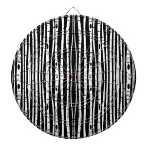 Cible De Fléchettes Joli motif d'arbre noir et blanc