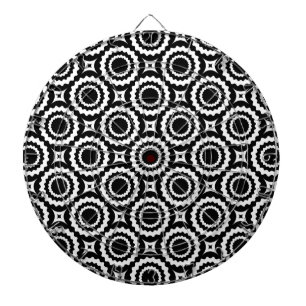 Cible De Fléchettes Joli motif de cercles en zigzag noir et blanc