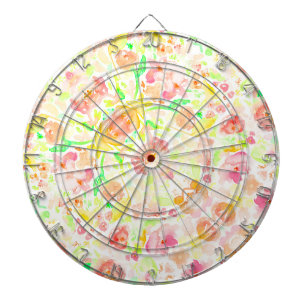 Cible De Fléchettes Joli motif floral aquarelle coloré