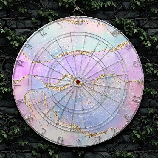 Cible De Fléchettes Joli Pastel Agate | Aquarelle de la veine Parties