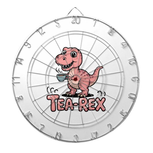 Cible De Fléchettes Joli Tea-Rex Rose Dinosaure – Le Thé Arrive ! (Devant)