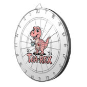 Cible De Fléchettes Joli Tea-Rex Rose Dinosaure – Le Thé Arrive ! (Devant droit)