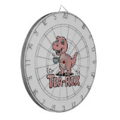 Cible De Fléchettes Joli Tea-Rex Rose Dinosaure – Le Thé Arrive ! (Devant gauche)