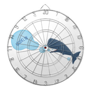 Cible De Fléchettes Jolie baleine à sperme soufflant bulles dessin