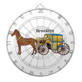 Cible De Fléchettes Jolie illustration de cheval et de calèche royale (Devant)