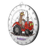 Cible De Fléchettes Jolie vache heureuse conduisant un dessin animé de (Devant droit)