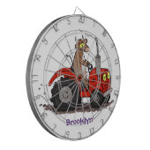 Cible De Fléchettes Jolie vache heureuse conduisant un dessin animé de (Devant gauche)