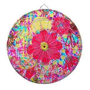 Cible De Fléchettes Jolies fleurs colorées et lumineuses