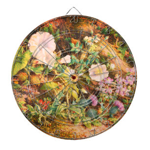 Cible De Fléchettes Jolies fleurs de pétunias vintage peinture florale