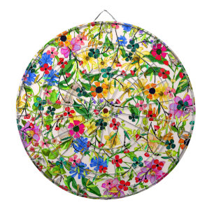 Cible De Fléchettes Jolies fleurs florales printanières colorées
