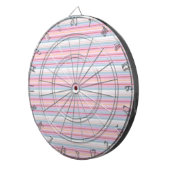 Cible De Fléchettes Jolies rayures blanches roses (Devant droit)
