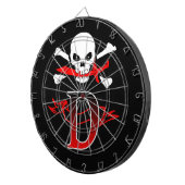 Cible De Fléchettes Jolly roger D Monogramme initial (Devant droit)