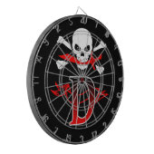 Cible De Fléchettes Jolly roger D Monogramme initial (Devant gauche)