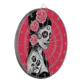 Cible De Fléchettes Jour de la fille morte de crâne de sucre - rose (Devant gauche)