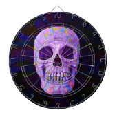 Cible De Fléchettes Jour Du Crâne Du Néon Bleu Mort Gothique (Devant)