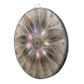 Cible De Fléchettes Joyeuse Fleur Abstrait Beige Brown Floral Fractal (Devant droit)