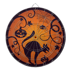 Cible De Fléchettes Joyeuse lanterne d'Halloween araignées et chauves-