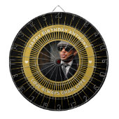 Cible De Fléchettes Joyeux Anniversaire Photo Gold Black Modern Custom (Devant)