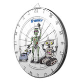 Cible De Fléchettes Joyeux joli dessin de trois robots trio (Devant droit)