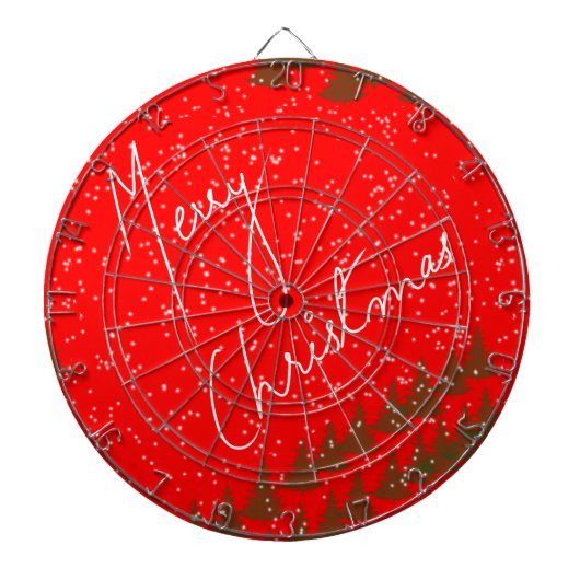 Cible De Fléchettes Joyeux Noël Dessiné à la Main (Devant)