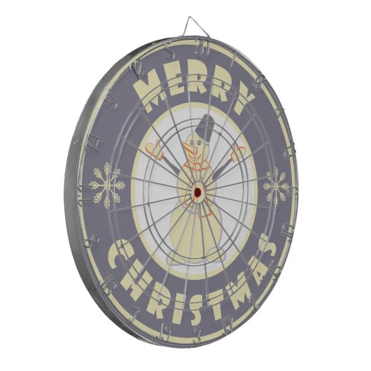 Cible De Fléchettes Joyeux Noël heureux bonhomme de neige célèbre styl (Devant gauche)