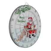 Cible De Fléchettes Joyeux Noël! Père Noël avec chat et chien (Devant gauche)