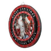 Cible De Fléchettes Joyeux Noël Photo de famille | Nom Rouge Et Noir (Devant droit)