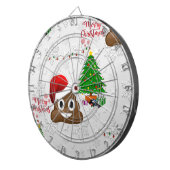 Cible De Fléchettes joyeux noël poo émoji (Devant droit)