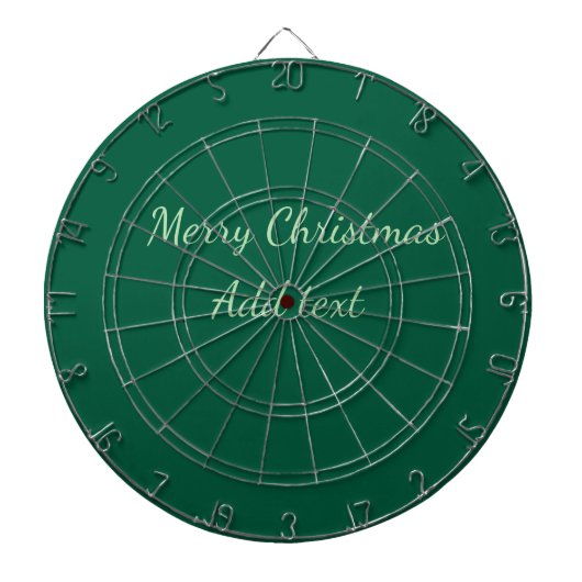 Cible De Fléchettes Joyeux Noël vert fond simple solo férié (Devant)