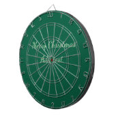 Cible De Fléchettes Joyeux Noël vert fond simple solo férié (Devant droit)