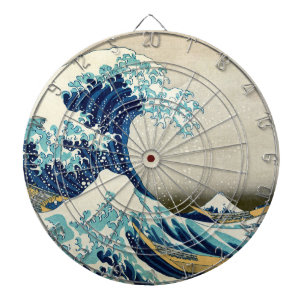 Cible De Fléchettes Katsushika Hokusai - La Grande vague au large de K