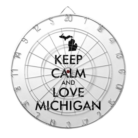 Cible De Fléchettes KEEP CALM et LOVE MICHIGAN (Devant)