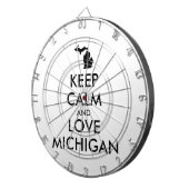 Cible De Fléchettes KEEP CALM et LOVE MICHIGAN (Devant droit)