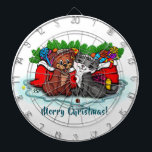 Cible De Fléchettes Kitty et chiot, Happy XMas<br><div class="desc">Joyeux Noël avec Kitty et Puppy - dessin au crayon coloré par Krisi ArtKSZP - Plus dans la catégorie Boutique >>> Joyeux Noël pour les enfants >>> Kitty et Puppy,  Happy XMas</div>