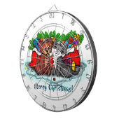 Cible De Fléchettes Kitty et chiot, Happy XMas (Devant droit)