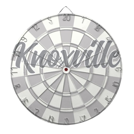 Cible De Fléchettes Knoxville TN Gris Et Blanc texte modifiable (Devant)