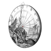 Cible De Fléchettes Kraken/poulpe Eatting un bateau de pirate, (Devant droit)