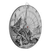 Cible De Fléchettes Kraken/poulpe Eatting un bateau de pirate, (Devant gauche)