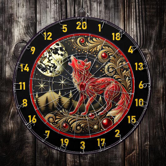 Cible De Fléchettes La force du loup inspire la concentration et la vi