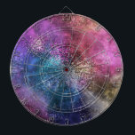 Cible De Fléchettes La Galaxie colorée<br><div class="desc">Un motif d'art de galaxie coloré cool avec un nom modèle.</div>