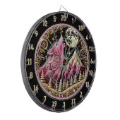 Cible De Fléchettes La Lune d'or incarne l'élégance du loup rose (Devant gauche)