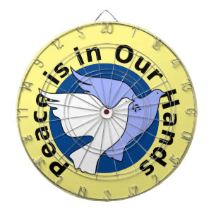 CIBLE DE FLÉCHETTES LA PAIX EST ENTRE NOS MAINS