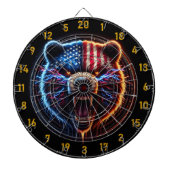 Cible De Fléchettes La puissance de l'ours patriotique frappe le table (Devant)