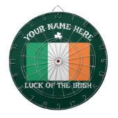 Cible De Fléchettes La Saint-Patrick Drapeau Irlande Nom Personnalisé (Devant)