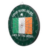 Cible De Fléchettes La Saint-Patrick Drapeau Irlande Nom Personnalisé (Devant droit)