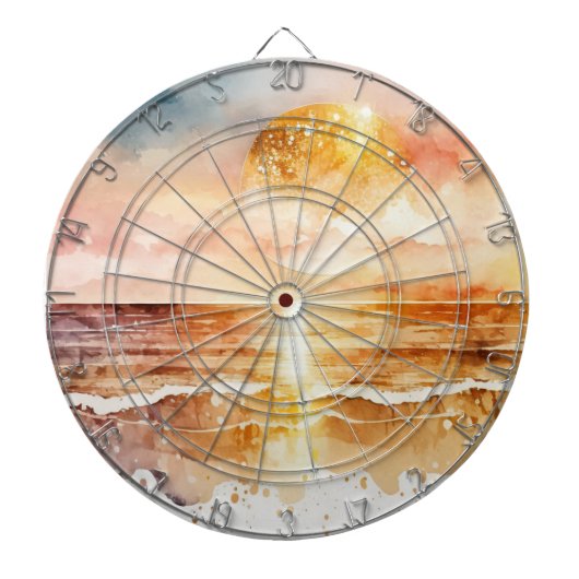 Cible De Fléchettes La série de plage à l'aquarelle Design 1 (Devant)