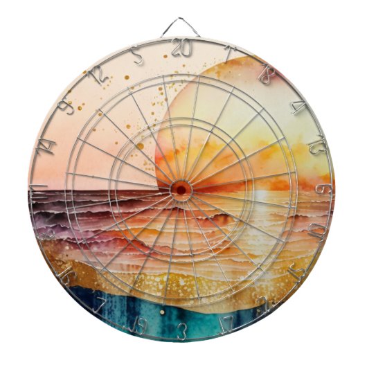 Cible De Fléchettes La série de plage à l'aquarelle Design 3 (Devant)