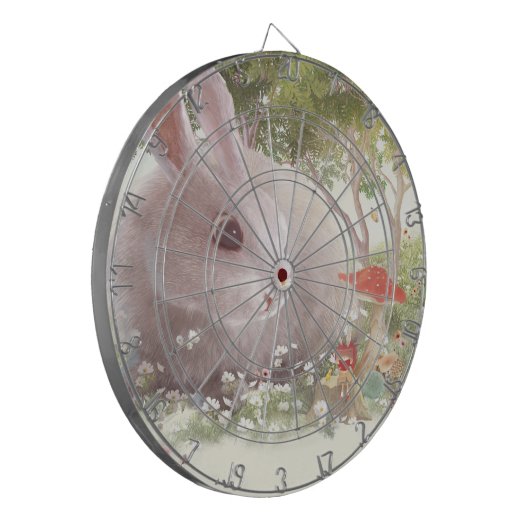 Cible De Fléchettes Lapin avec Fleurs (Devant gauche)