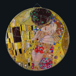Cible De Fléchettes Le baiser de Gustav Klimt, Art Nouveau Vintage<br><div class="desc">Le tableau ultime de l'amour, un beau design pour célébrer la Saint Valentin avec! The Kiss (détail) (1907-1908) de Gustav Klimt est un symbole de l'époque victorienne vintage de l'amour d'art et de la peinture romantique mettant en scène un couple romantique dans différentes nuances d'or, motifs et symboles, partageant un...</div>